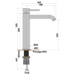 Mitigeur lavabo rehaussé ORTENCE
