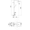 Schéma technique - Colonne de douche thermostatique SEVEN douche de tête 245x245