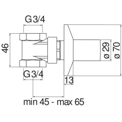 Schéma technique - Robinet d'arrêt 3/4