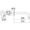 Schéma technique - Bec débit Ø24 int. 200 mm SOLE