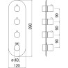 Schéma technique - Façade ronde 3 voies