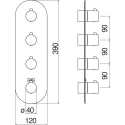 Schéma technique - Façade ronde 4 voies