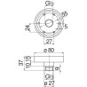 Schéma technique - Support douche plafond chrome