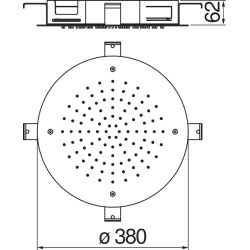Schéma technique - Douche de tête à encastrer 1 voie Ø 380