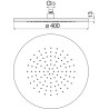 Schéma technique - Douche de tête 1 voie Ø 400 chrome
