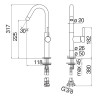 Schéma technique - Mitigeur lavabo bec haut sans vidage ACQUERELLI - réf. AQ93118/30