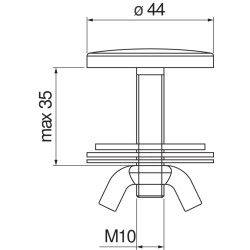 Schéma technique - Cache trou pour lavabo chrome