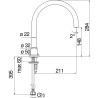 Schéma technique - Bec pour baignoire sur gorge hauteur 284 mm SOLE