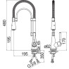Schéma technique - Mitigeur évier douchette chrome