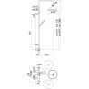 Schéma technique - Colonne thermostatique télescopique CARLOS PRIMERO chrome