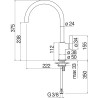 Schéma technique - Mitigeur évier bec mobile cartouche Ø28 FLAG