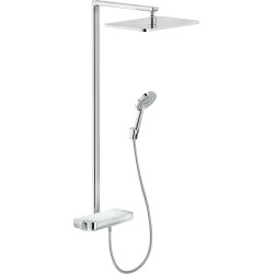 Colonne douche thermostatique PLAIN avec étagère en verre chromé