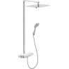 Colonne douche thermostatique PLAIN avec étagère en verre chromé