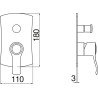 Schéma technique - Façade mitigeur encastré 2 sorties SOFÌ chrome