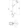 Schéma technique - Colonne bain douche thermostatique COOL body 2 voies TAGO chrome