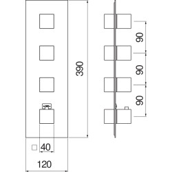 Schéma technique - Façade carré 4 voies