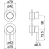 Schéma technique - Façade apparente pour corps à encastrer 2/3 voies ligne ronde