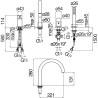 Schéma technique - Batterie 4 trous bord baignoire ABC
