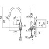 Schéma technique - Mitigeur évier avec douchette extractible 2 jets - réf. CU128137