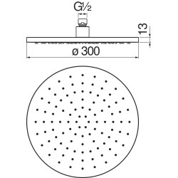 Schéma technique - Douche de tête 1 voie Ø 300