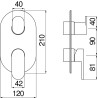 Schéma technique - Façade apparente pour corps à encastrer 2 voies UP