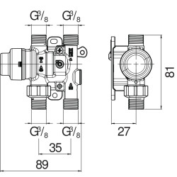 Schéma technique - Set thermostatique sous évier pour eau bouillante