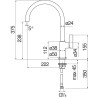 Schéma technique - Mitigeur évier bec mobile cartouche Ø28 acier inox FLAG