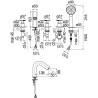 Schéma technique - Batterie 5 trous bord baignoire série SOLE