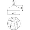 Schéma technique - Douche de tête 1 voie Ø 200 miel brossé PVD