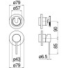 Schéma technique - Façade apparente pour corps à encastrer 2/3 voies série SOLE