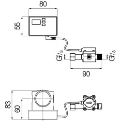 Schéma technique - Flowmeter (compte de litres) pour système de filtration NOBILI GIOIA