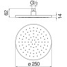 Schéma technique - Pomme de tête ronde Ø250 mm