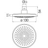Schéma technique - Pomme de tête ronde 130 mm