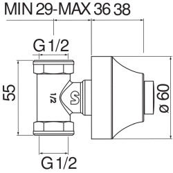 Schéma technique - Robinet d'arrêt 1/2