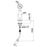 Schéma technique - Support douchette pour baignoire miel brossé PVD