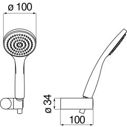 Schéma technique - Support orientable avec douchette