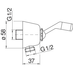 Schéma technique - Support pour douche à encastrer miel brossé PVD