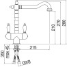Schéma technique - Mitigeur évier ANTICA (Standard)
