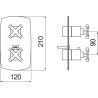 Schéma technique - Façade thermostatique à encastrer CARLOS PRIMERO (1 voie)