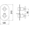 Schéma technique - Façade thermostatique LIRA (2 sorties)