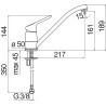 Schéma technique - Mitigeur évier C3 NEW ROAD (Standard)