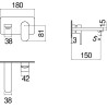 Schéma technique - Façade mitigeur lavabo à encastrer UP (Bec 150 3M)