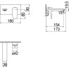 Schéma technique - Façade mitigeur lavabo à encastrer YOYO (Bec 150 mm)