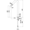 Schéma technique - Mitigeur lavabo rehaussé SOLE (Sans vidage)
