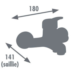 Schéma technique - Mitigeur pour bain-douche AUGA NF chromé