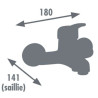 Schéma technique - Mitigeur pour bain-douche AUGA NF chromé
