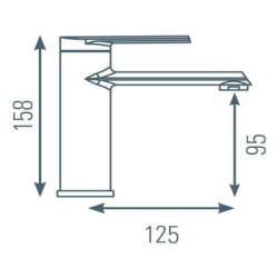 Schéma technique - Mitigeur medium pour lavabo MAYA chromé - vidage clic-clac ABS coupelle métal a