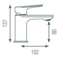 Schéma technique - Mitigeur pour lavabo JEZIORO graphite mat - vidage clic-clac ABS coupelle métal a