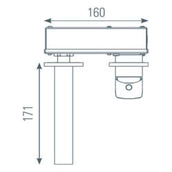 Schéma technique - Mitigeur encastré mural lavabo noir, gamme PACT