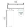 Schéma technique - Mitigeur encastré mural lavabo noir, gamme PACT